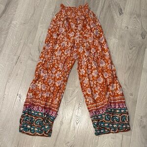 Maeve Orange Floral Wide Leg Pants